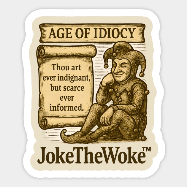 Age of Idiocy Sticker by JokeTheWoke